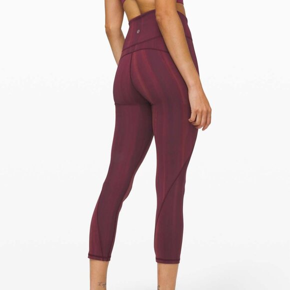 lululemon athletica Pants - Lululemon In Movement Crop 23" *Everlux Linear Spray Dye White Garnet